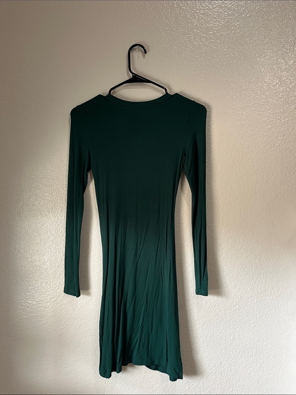 Alya Long Sleeve Ruched Forest Green Mini Dress Sz XXS Bodycon Lightweight Chic - Picture 8 of 8